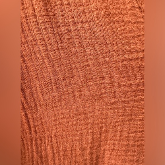 MADEWELL - Lightspun Cotton Gauze V-Neck Midi Dress - Burnt Clay - Medium - BNWT - Picture 12 of 16